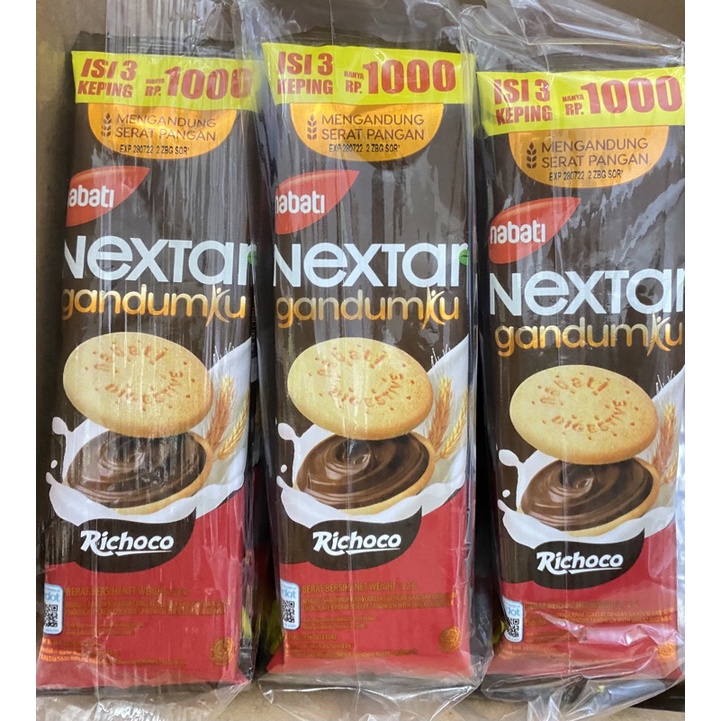 Nextar gandumku biskuit sandwich krim coklat isi 10 sachet