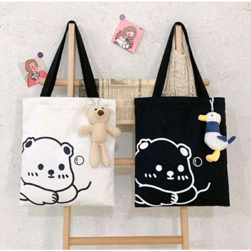 TOTEBAG RESLETING KANVAS BROKEN CARAKTER