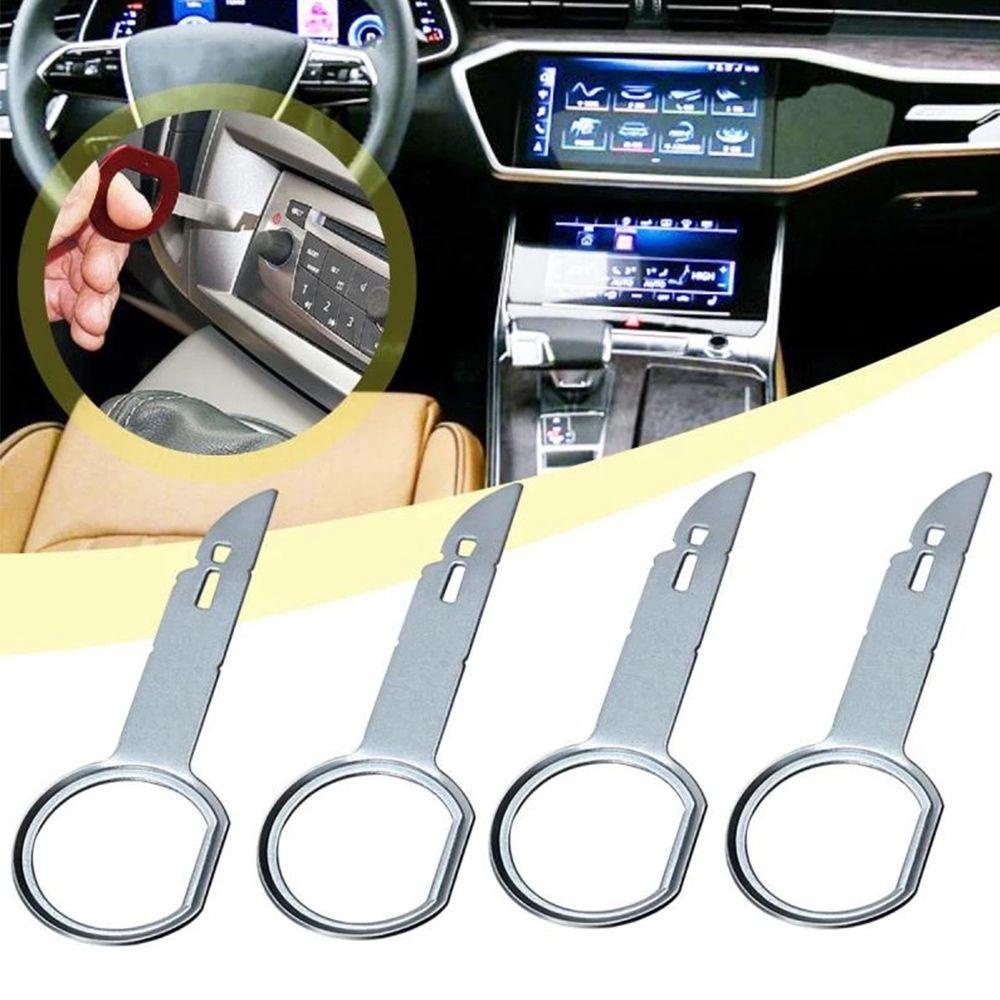 Nanas 4Pcs Alat Cabut Kunci Radio Mobil Bermanfaat Styling CD Stereo Radio