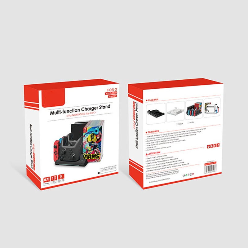 Btsg 6in1 Controller Charger Charging Dock Stand Multifungsi Untuk Switch OLED