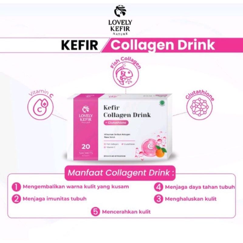 WHITENINGKEFIR  COLLAGEN LOVELY KEFIR NATURE KEFIR COLLAGEN & IMMUNE BOOSTER DRINK