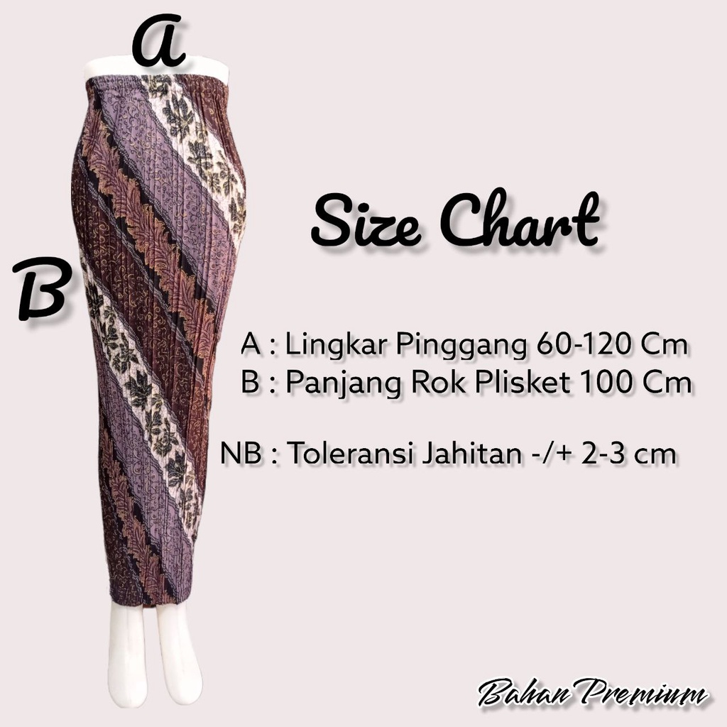 Rok Plisket Prisket Wanita Motif Batik Lereng Coklat Bodycon Bawahan Kebaya Wisuda Bahan Premium Fit S - XXL