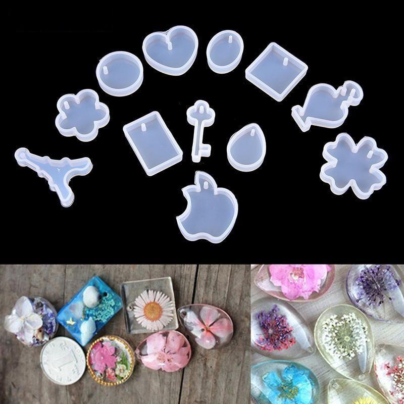 Cetakan Resin Waterdrop Satuan 12 Macam Per pcs GROSIR PRAKARYA MALANG Hati Eiffel Clover Bulat Aksesoris Silikon Silicon Bahan Elastis Art Seni Prakarya Craft Crafting Kerajinan Clay Hias Hiasan