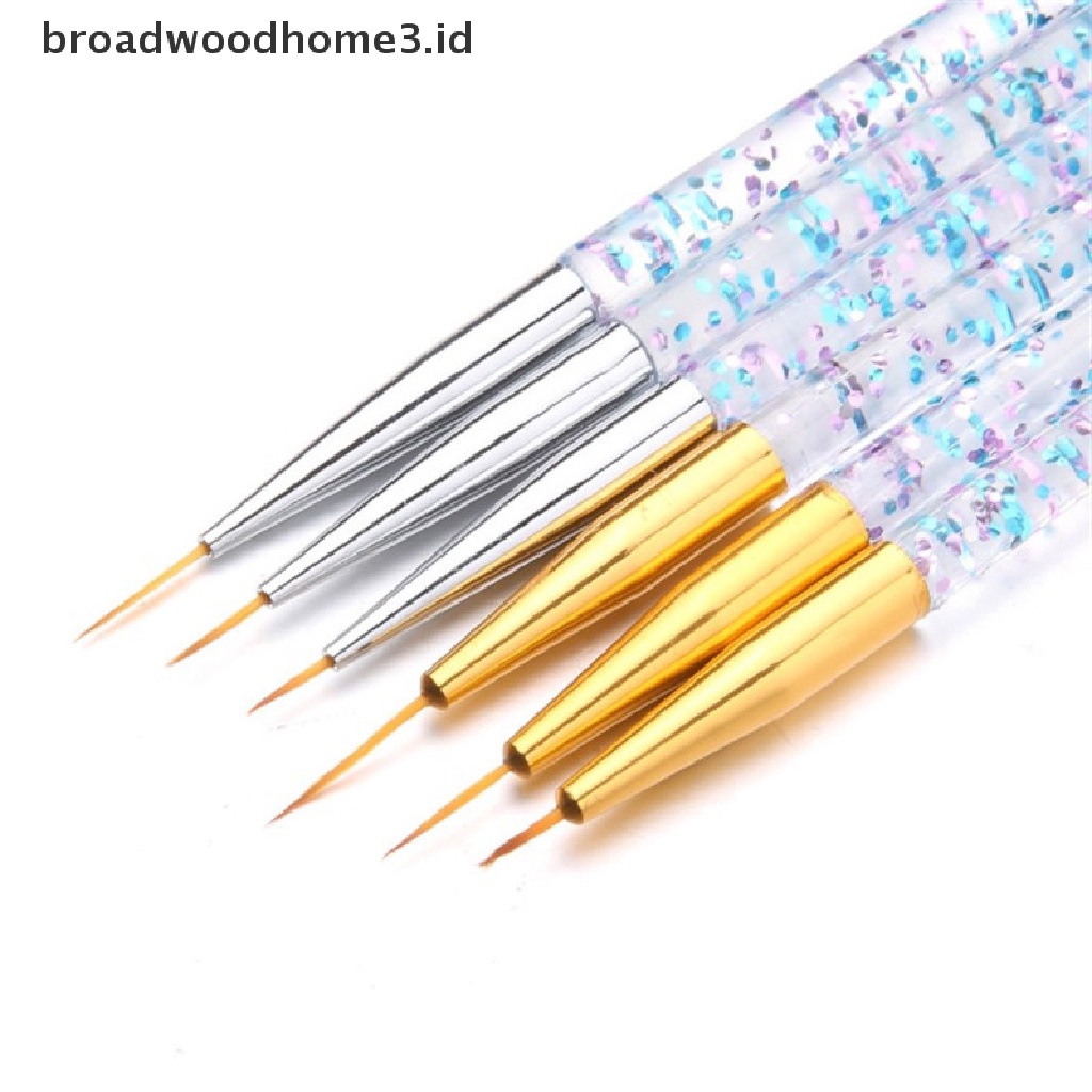 3pcs / Set Pen Brush Nail Art 3d Bahan Akrilik Ultra Tipis Untuk Manicure
