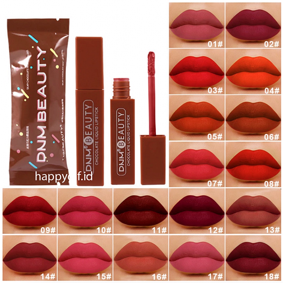 DNM Lipstik Coklat Chocolate Lipstick Matte Liquid Lip Long Lasting Waterproof LA125