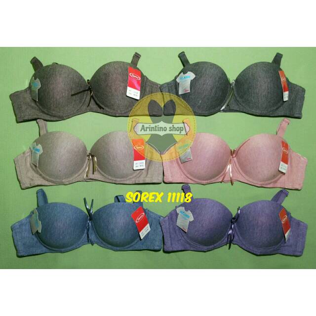 Bh Bra Sorex 11118 {Cup A} Melange 1/2 Cup Half Cup | Bra Busa Tipis Pakai Kawat | Basic |