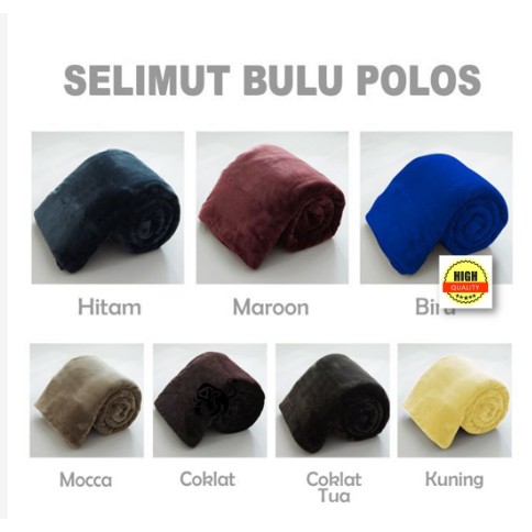 GetBuy>Selimut Bulu Polos Soft Import Ukuran 160 Cm x 200 Cm / Selimut Dewasa Tebal Polos Import....