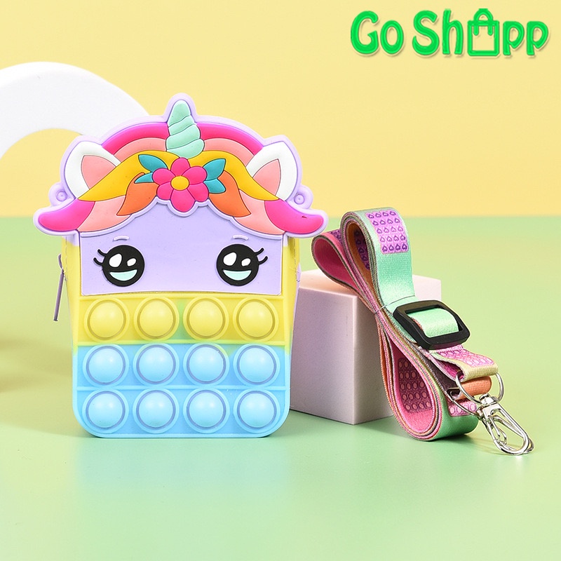 Tas Pop it Anak Pony Unicorn Lucu Import - Tas Selempang Anak Karakter Unicorn - Tas Pop It Terbaru Import - Tas Anak Lucu Pop It Fidget Toys [JL15]