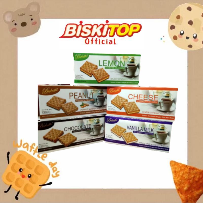 

BISKITOP OFFICIAL - MAXI CLASS (160 Gram) Biskuit Enak Anak Dewasa Rasa Keju Vanila Renyah Murah