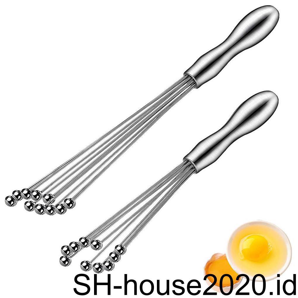 2 Pcs Bola Pengocok Mini Manual Bahan Stainless Steel Ukuran 10 12 Inch (house2020)