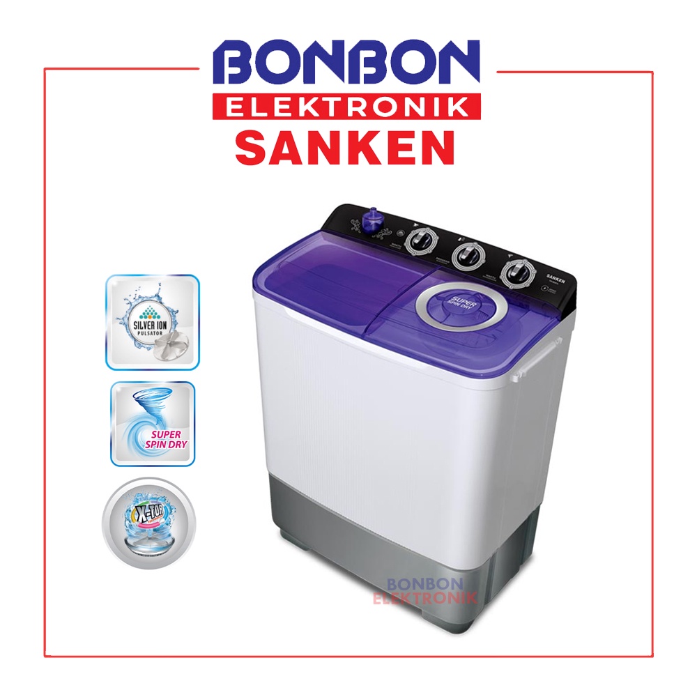 Sanken Mesin Cuci 2 Tabung 7KG TW 883EVL / TW 883 EVL / TW883