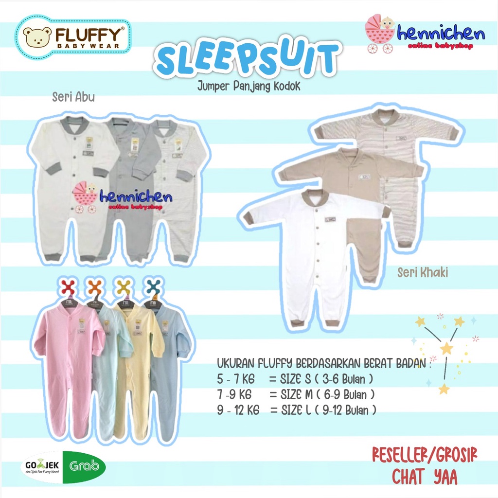 1 PCS FLUFFY Sleepsuit Jumper Panjang kodok bayi