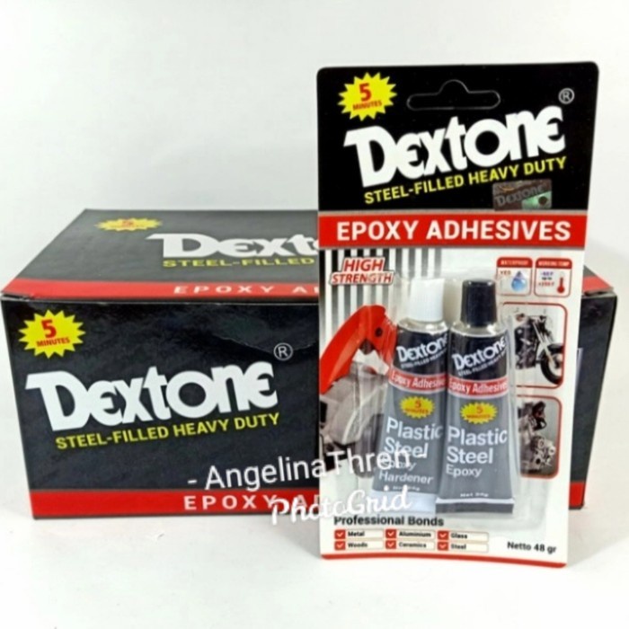 Lem besi Dextone 2 Warna - Lem campur - Lem besi Hitam Putih