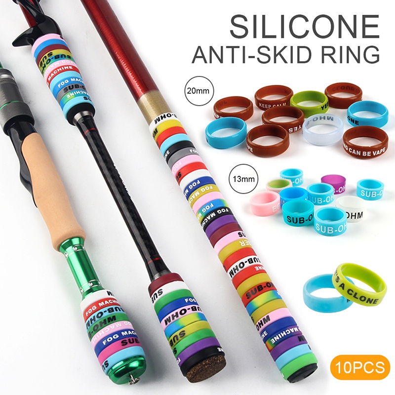 10 Pcs Ring Pelindung Joran Pancing Portable Bahan Silikon Anti Slip