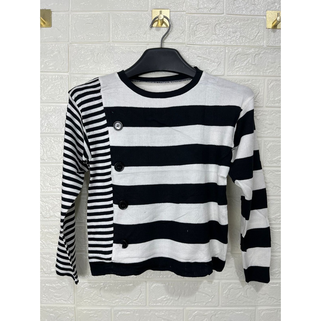 54107 ATASAN RAJUT KNIT salur TALI TEBAL KOREAN IMPORT