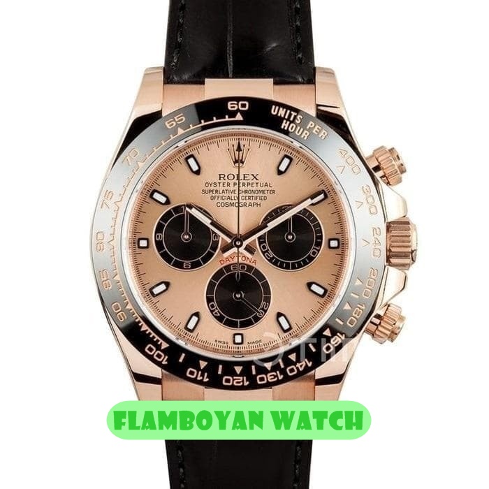 MEGA SALE JAM TANGAN PRIA REPLIKA ROLEX Daytona Cosmograph Rosegold Dial MIRROR COPY 1:1 GARANSI 1 T