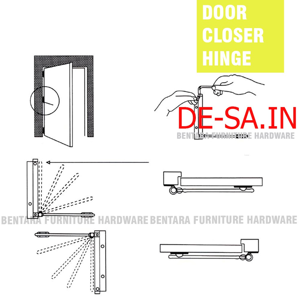 8&quot; Engsel Koboi Door Closer Stainless Steel Spring Hinges - 8 Inchi Penutup Pintu Otomatis