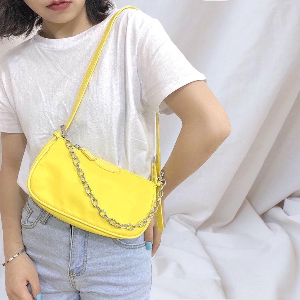 Tas Wanita Shoulderbag Bahu Hobo Armpit Baguette Polos Sherine handbag Gaya Korea Nilon Import