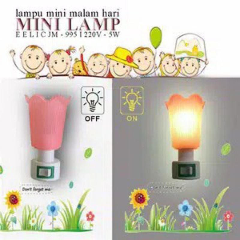 Lampu hias tidur eelic jamur 5w / lampu kera / lampu pinguin / lampu hello Kitty / lampu karakter