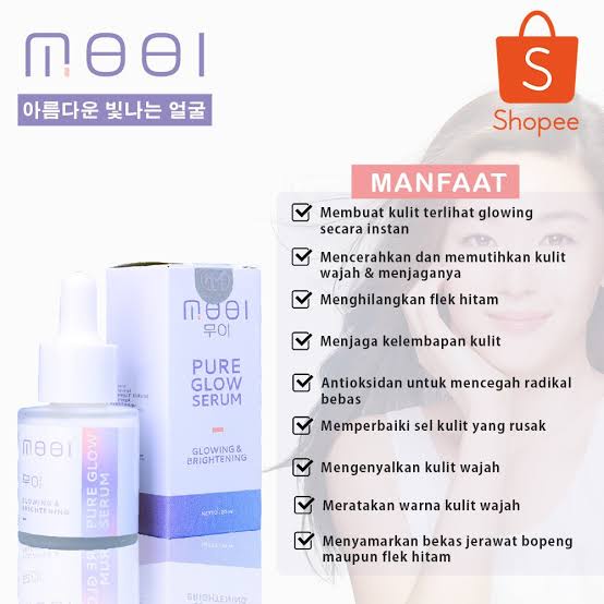 MOOI Pure Glow Serum - Wajah Putih Cerah Glowing Korea - LazuardiStore