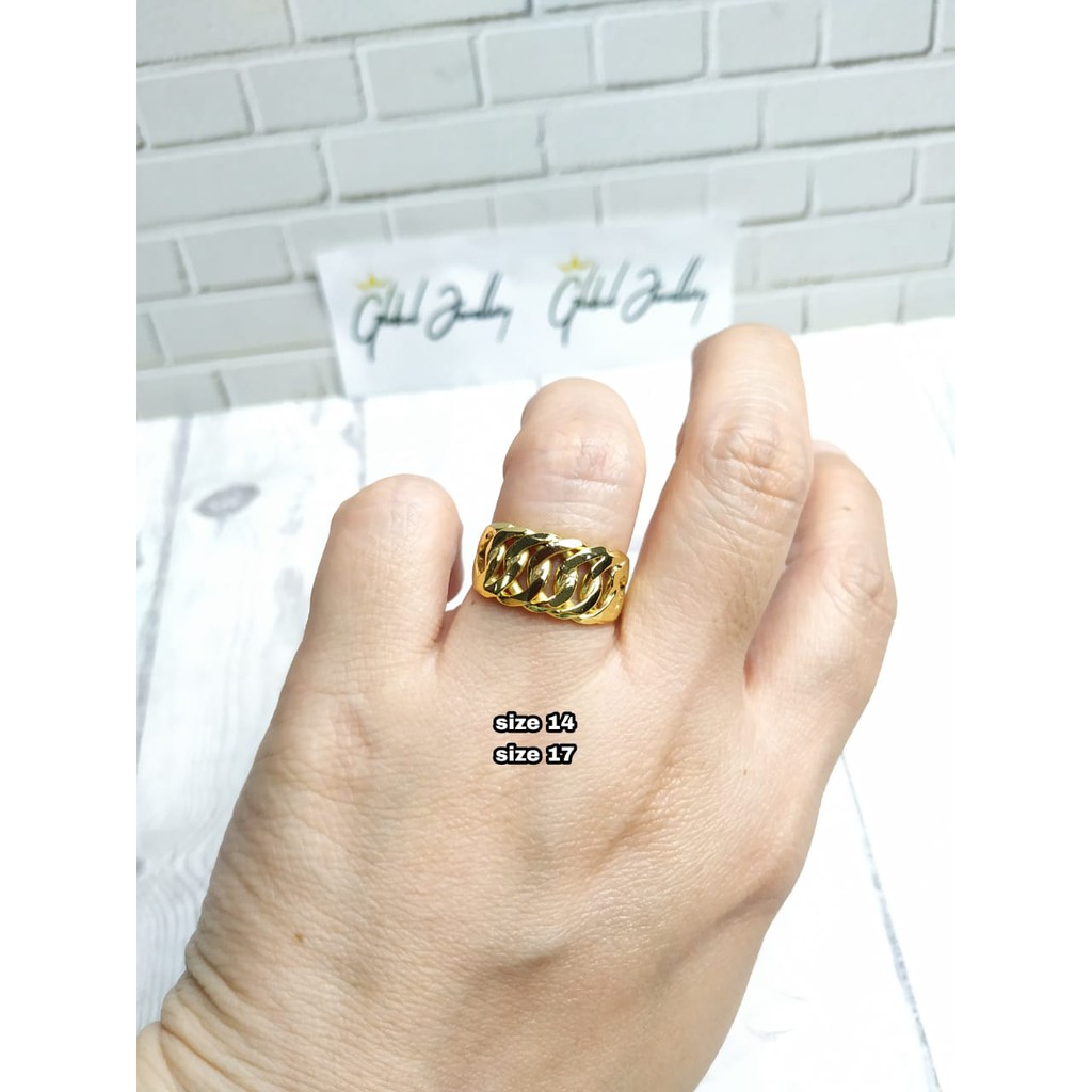 CINCIN SIMPUL RAJUT GOLD PERAK ASLI S925 GLOBAL JEWELLERY CJ043