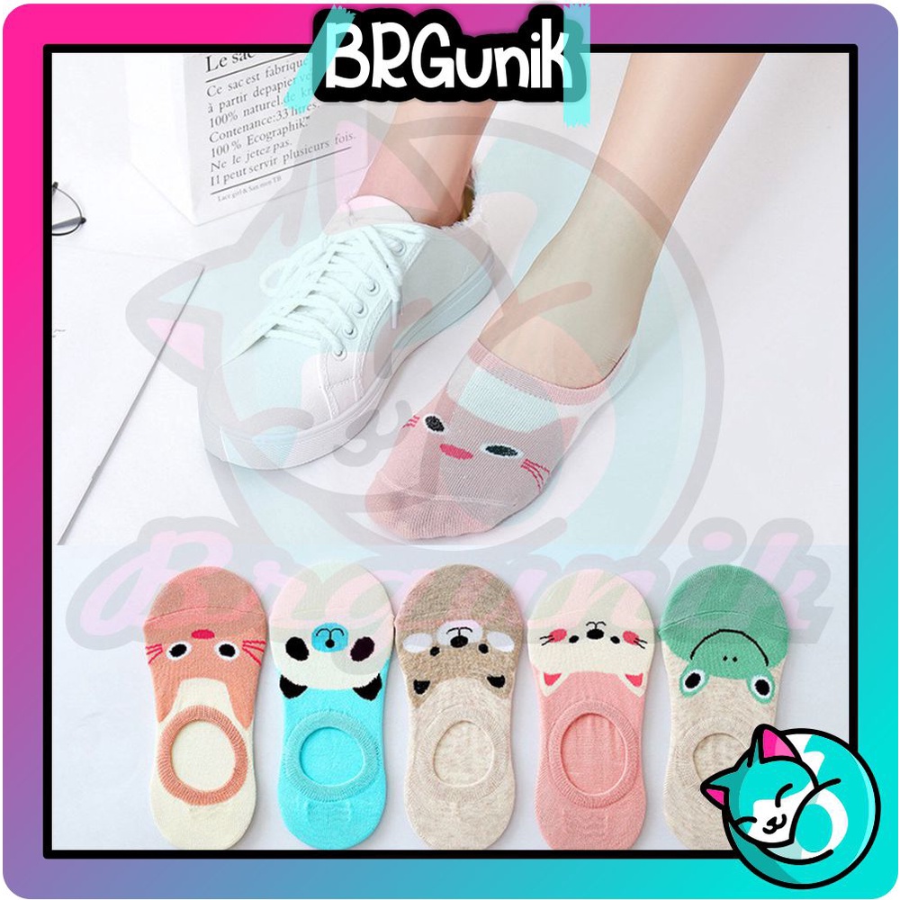 BRGUNIK Kaos Kaki Socks Wanita Karakter Motif Cute Lucu Unik Import KK020