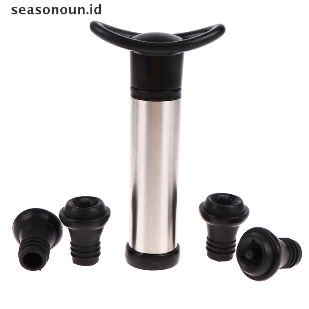 1 Set Pompa Vakum Bahan Stainless Steel Dengan Stopper Botol Wine