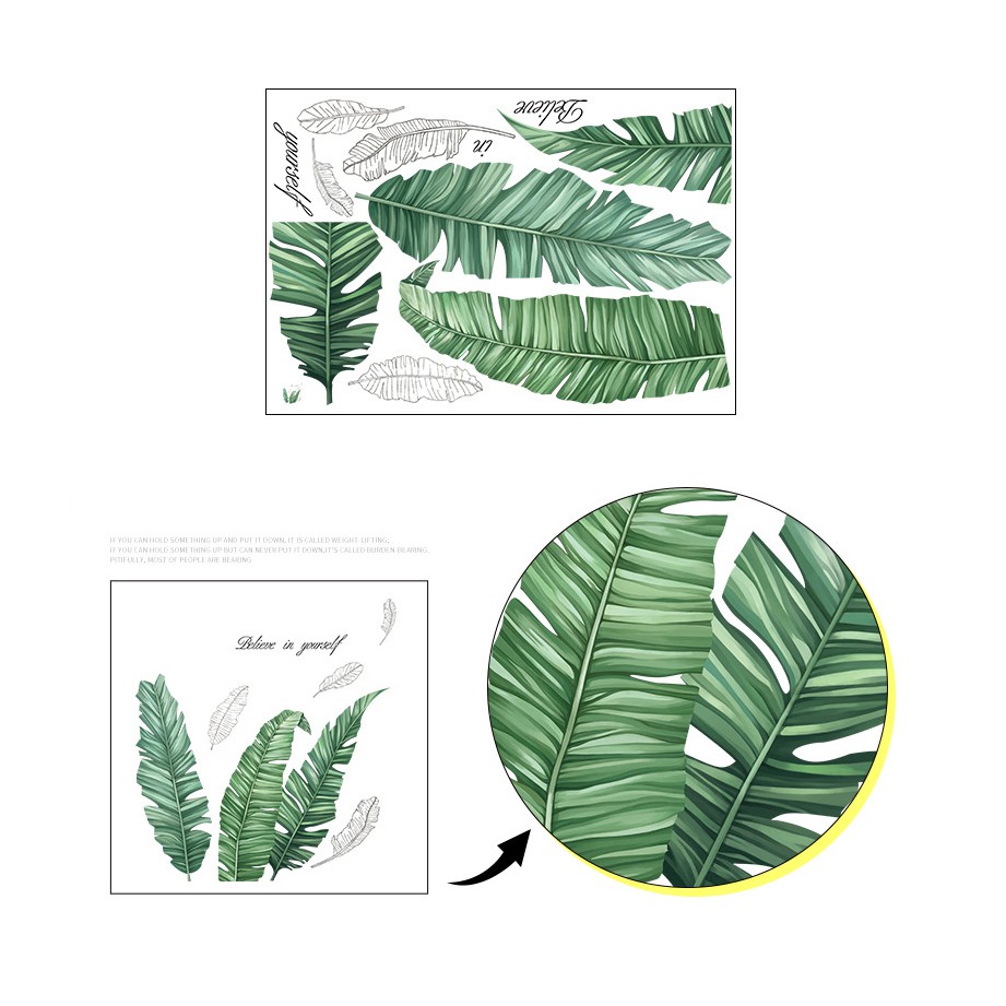 Stiker Dinding Dengan Bahan Pvc Dan Gambar Daun Pisang Shopee Indonesia
