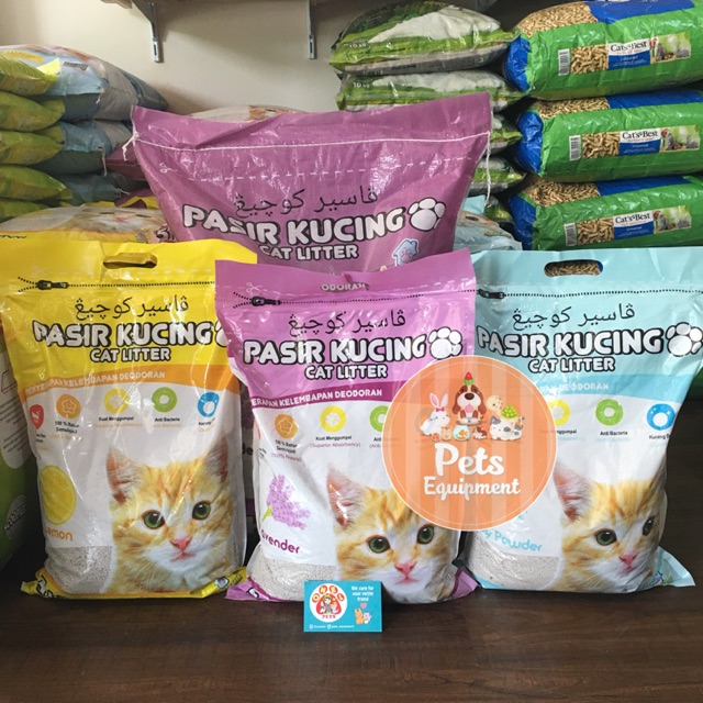 KAWAN PASIR KUCING 5L/CAT LITTER/PASIR KUCING WANGI GUMPAL