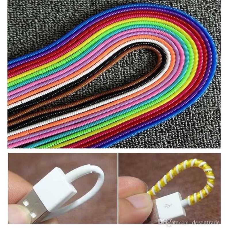 PELINDUNG KABEL SPIRAL/ PELILIT/ PROTECTOR KABEL CHARGER/HEADSET/PELIPIT KABEL WARNA - WARNI RAINBOW/ SPIRAL PELAPIS CABLE DATA/ CORD COLOUR/HANDSFREE/LILITAN GULUNG/ GULUNGAN