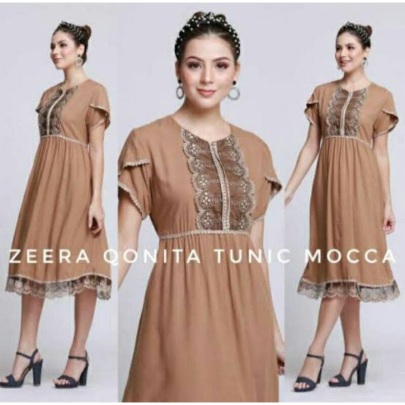 Tunik Renda Zeera Qonita Rayon Premium Adem