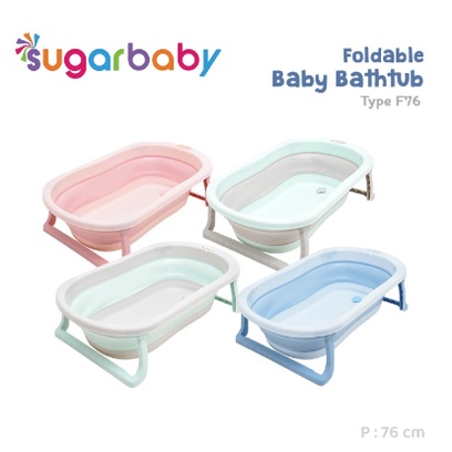 Sugar Baby Bak Mandi Bayi Foldable Baby Bathtub dengan Sensor Panas / Bantal Mandi Bayi peralatan mandi tempat mandi bayi Babu Bath Premium Gift