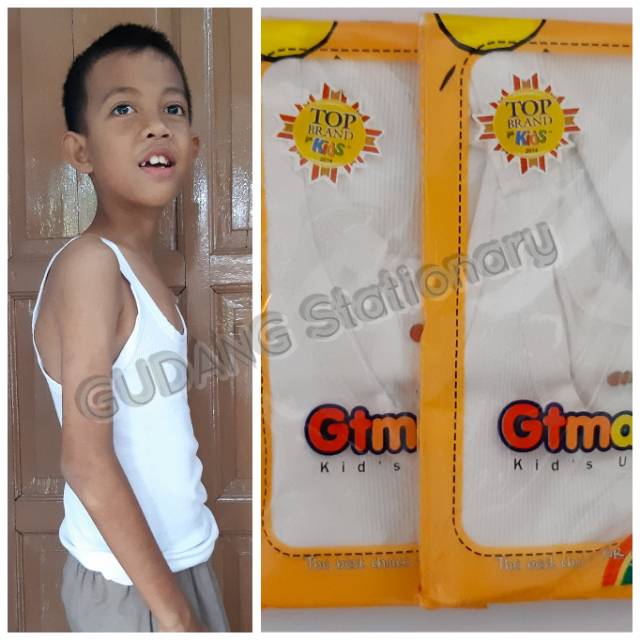 GT Man Kids Singlet Anak 302BK Putih