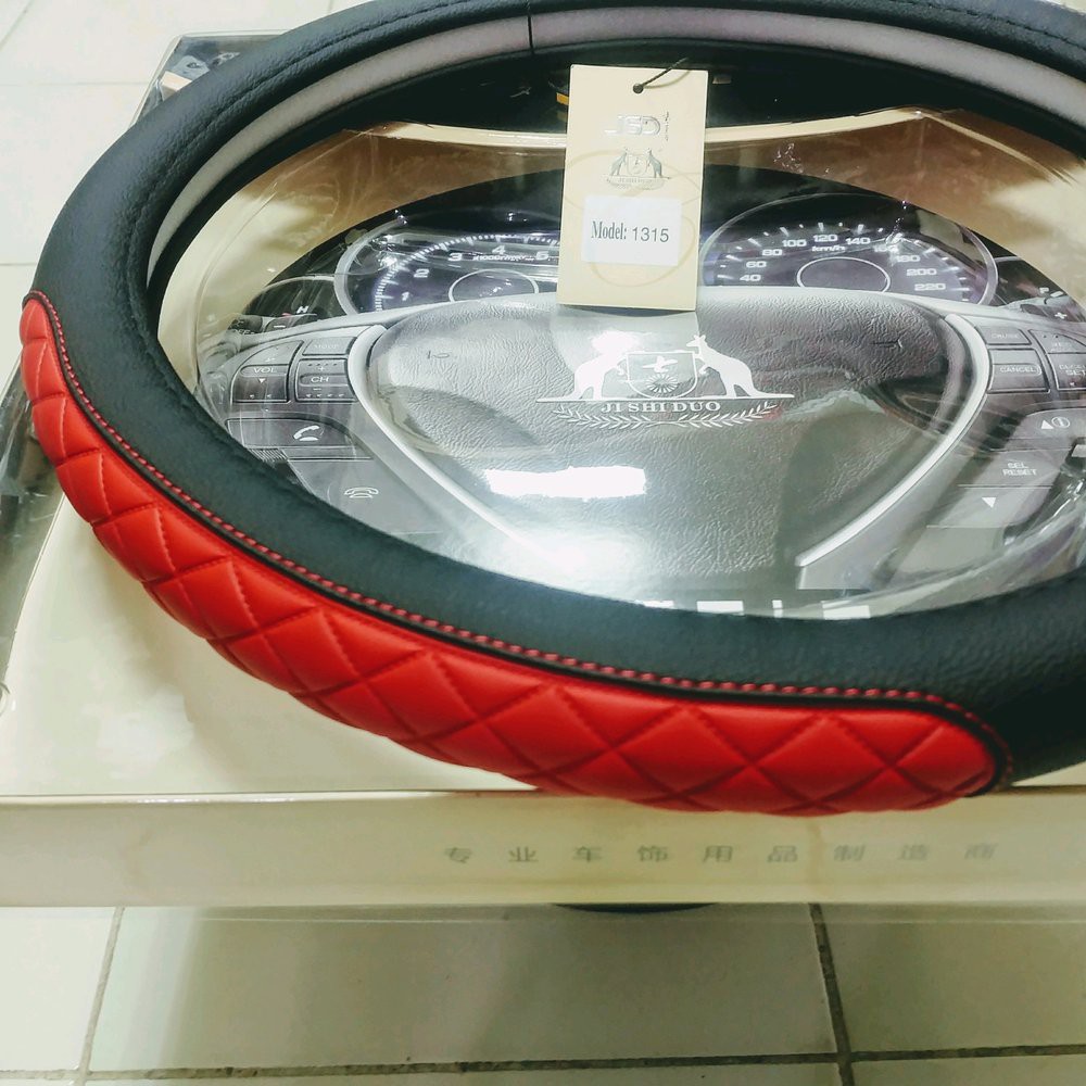 cover sarung pelindung stir setir mobil semi kulit high end premium jsd UNIVERSAL hitam coklat biru merah abu cream carbon