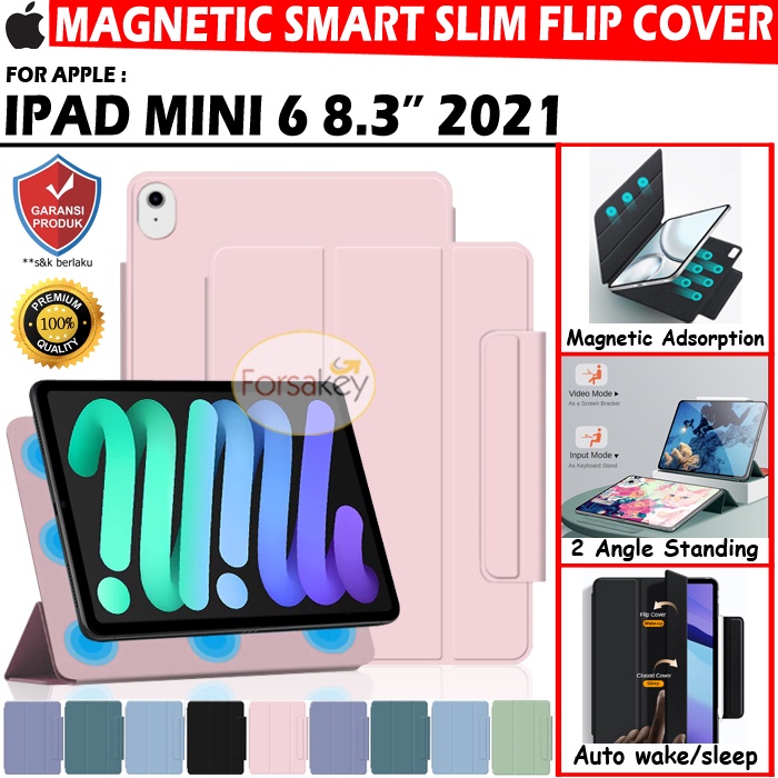 ipad mini generasi 6 6th gen 8 3 inch 2021 magnetic slim flip case casing book cover sarung kesing b