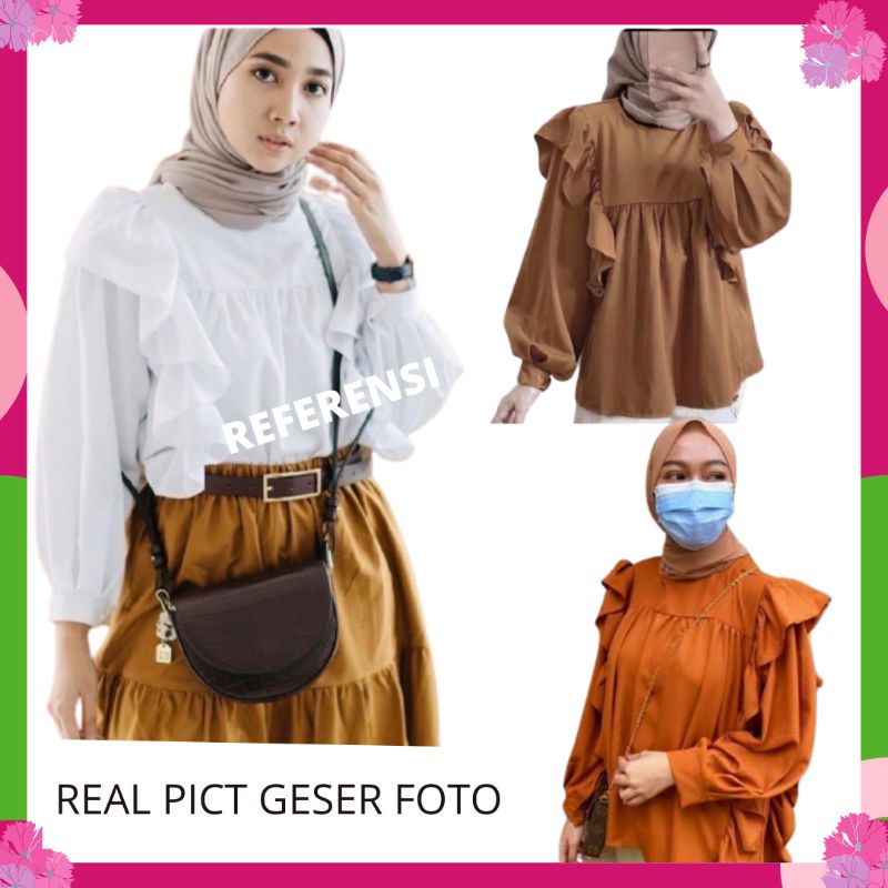 BLOUSE WANITA REMPEL BLOUSE WANITA RUFFLE RIESA TOP RIANA BLOUSE