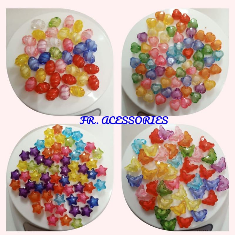 MANIK-MANIK SPACER BAHAN AKRILIK BENING BAHAN MERONCE KERAJINAN