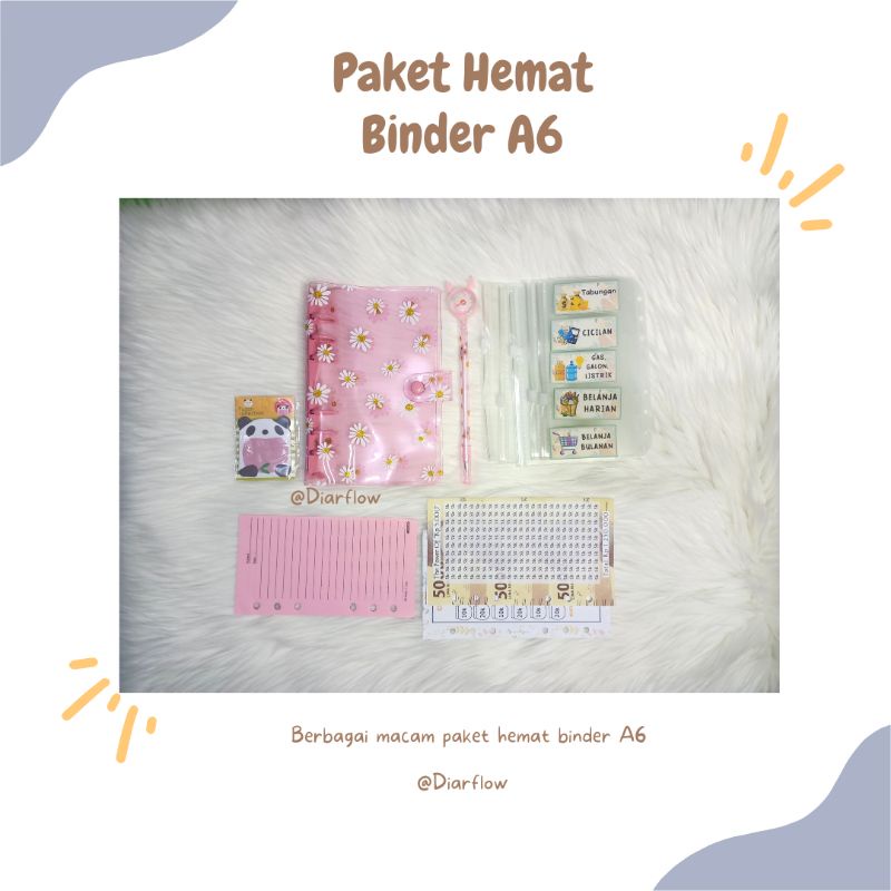 Paket hemat binder ukuran A6 | paket binder sinking fund | binder A6 | binder nabung | binder uang |