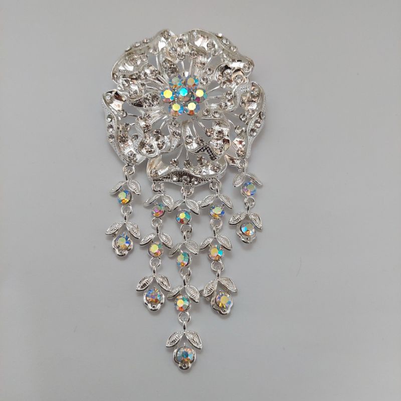 Bros kutubaru Bros kebaya mata Bros pesta Bros asesories wanita-Motif 2 putih