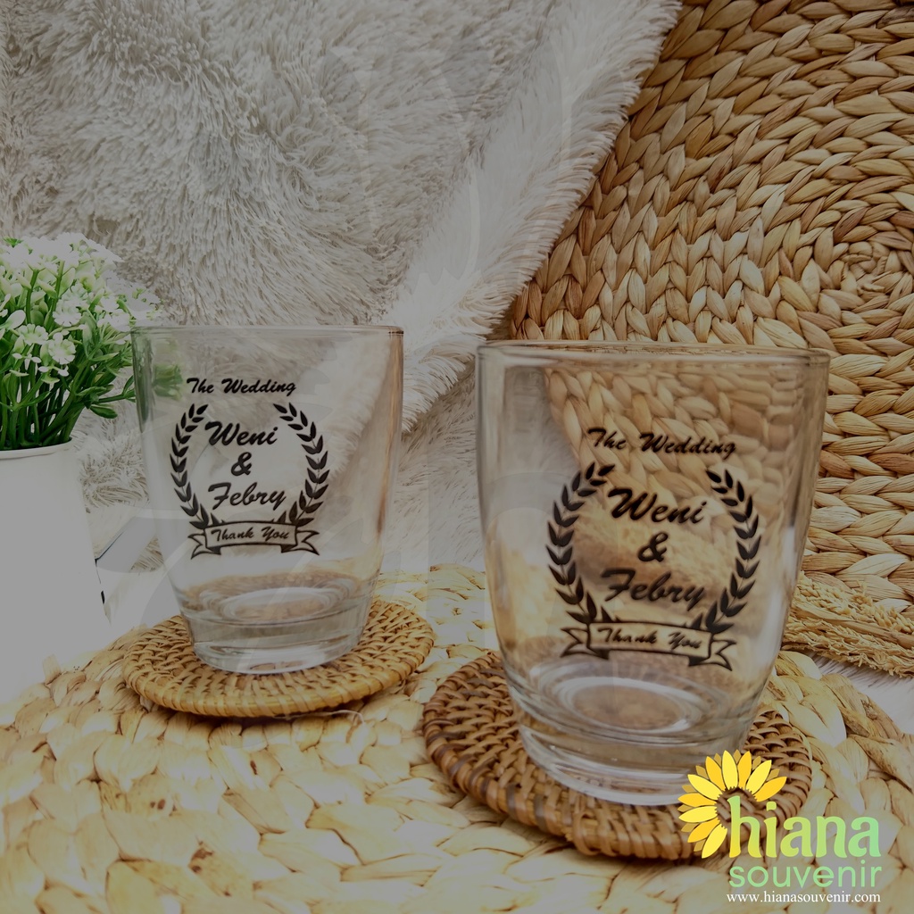 Souvenir Gelas Kaca Vivian / Souvenir Gelas Kaca Cetak Custom
