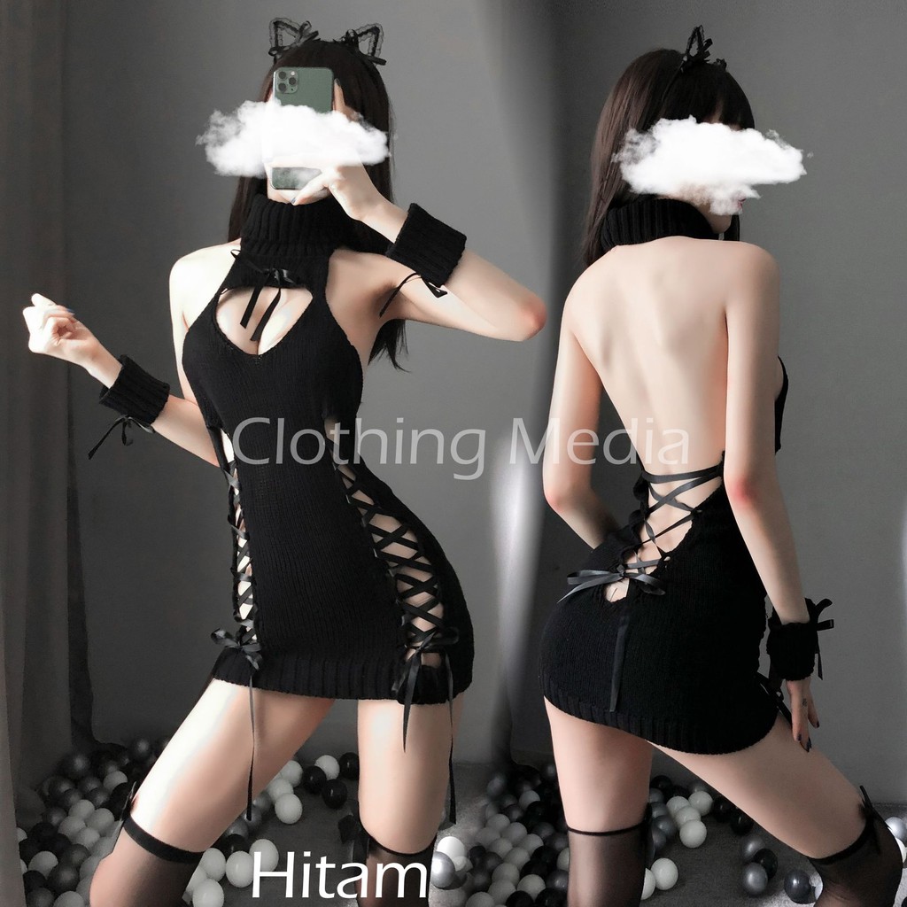 Sweater Virgin Killer V5 Pita Tipis Open Chest Cosplay Versi 5 Rajut Backless