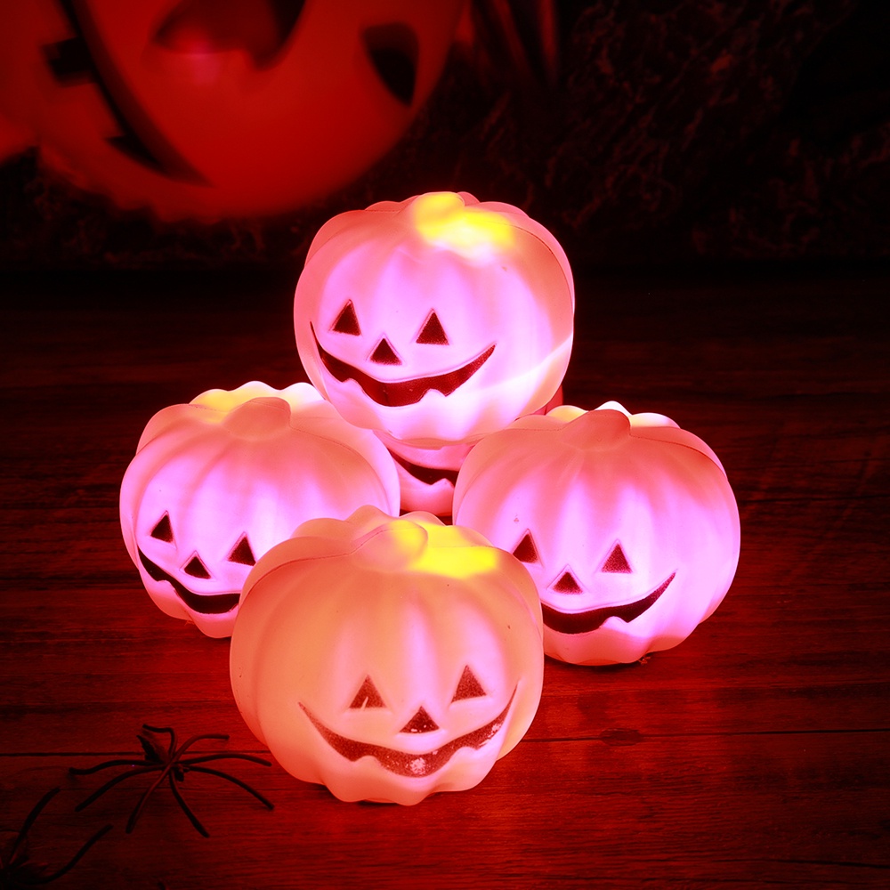 Lampu LED Mini Bentuk Labu Oranye Untuk Dekorasi Pesta Halloween