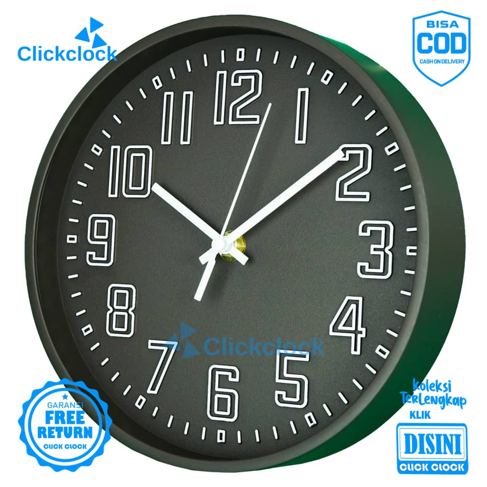 Jam Dinding Quartz Minimalis Dark Brown Alari GD-9854ZI Besar Hiasan Dinding Murah