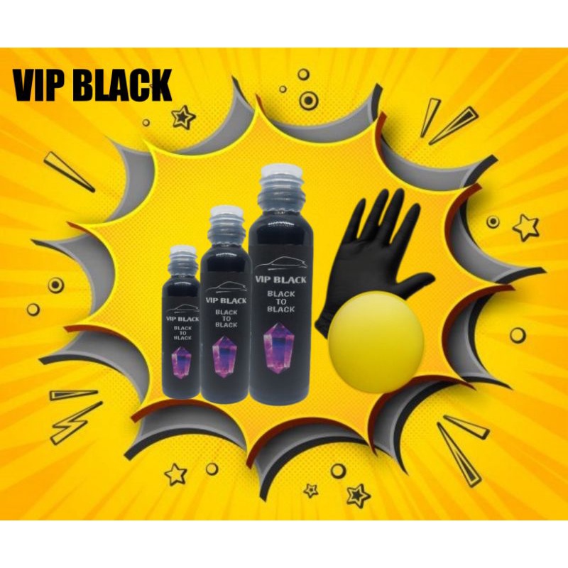 Penghitam body motor / mobil / dasbord permanen VIP BLACK 100ML