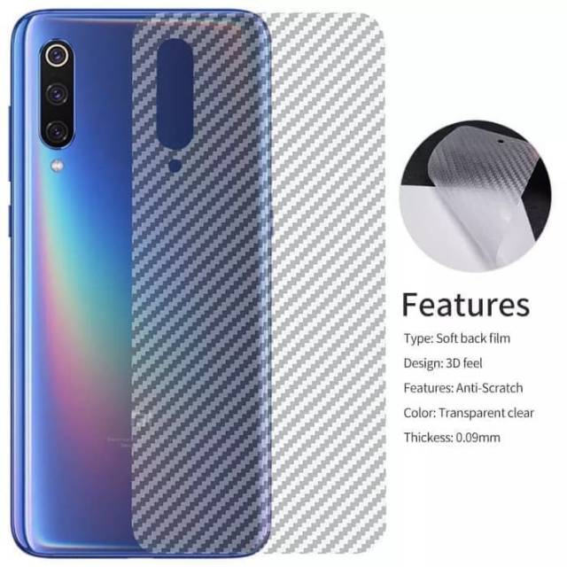 (3 in 1)Tempered glass Anti-Blue full + skin carbon + case autofocus