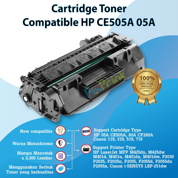 Cartridge Toner Compatible HP CE505A 05A / CF280A 80A Printer HP Pro 400 MFP M401 M425 P2035 P2035n