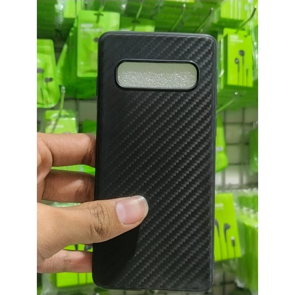 Soft Case Samsung S10 6.1 inchi Black TPU Fiber Carbon Samsung Galaxy S10 Casing Samsung G973