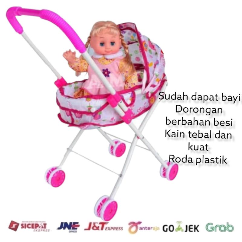 mainan dorongan bayi mainan stroller