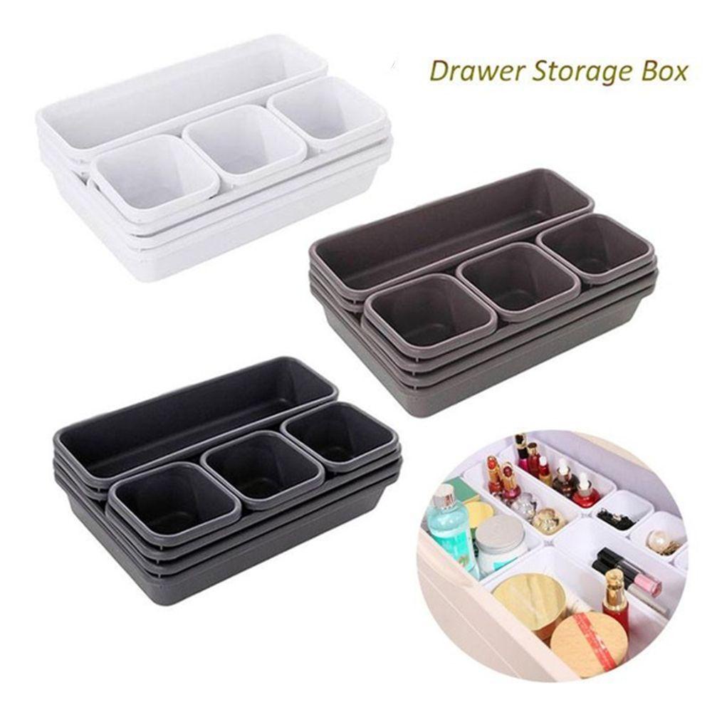 R-FLOWER 8pcs /set Laci Organizer Home&amp;Perangkat Makan Dapur Perhiasan Plastik