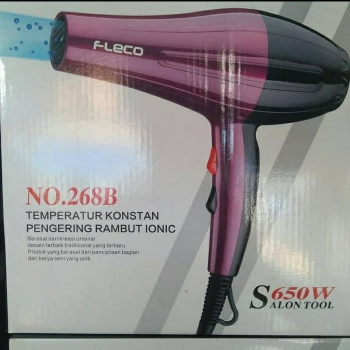 TERMURAH~hair dryer fleco f-268B Temperatur konstan pengering rambut ionic 650W